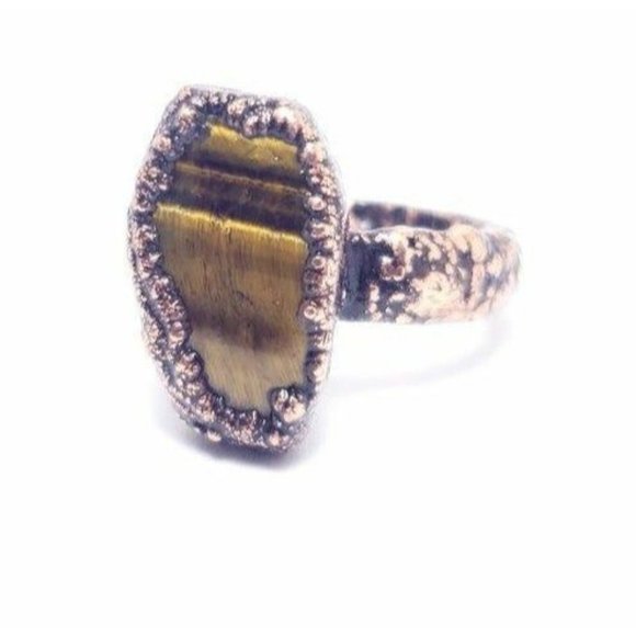 Coffin Tigers eye Ring size 5 - Picture 3 of 12